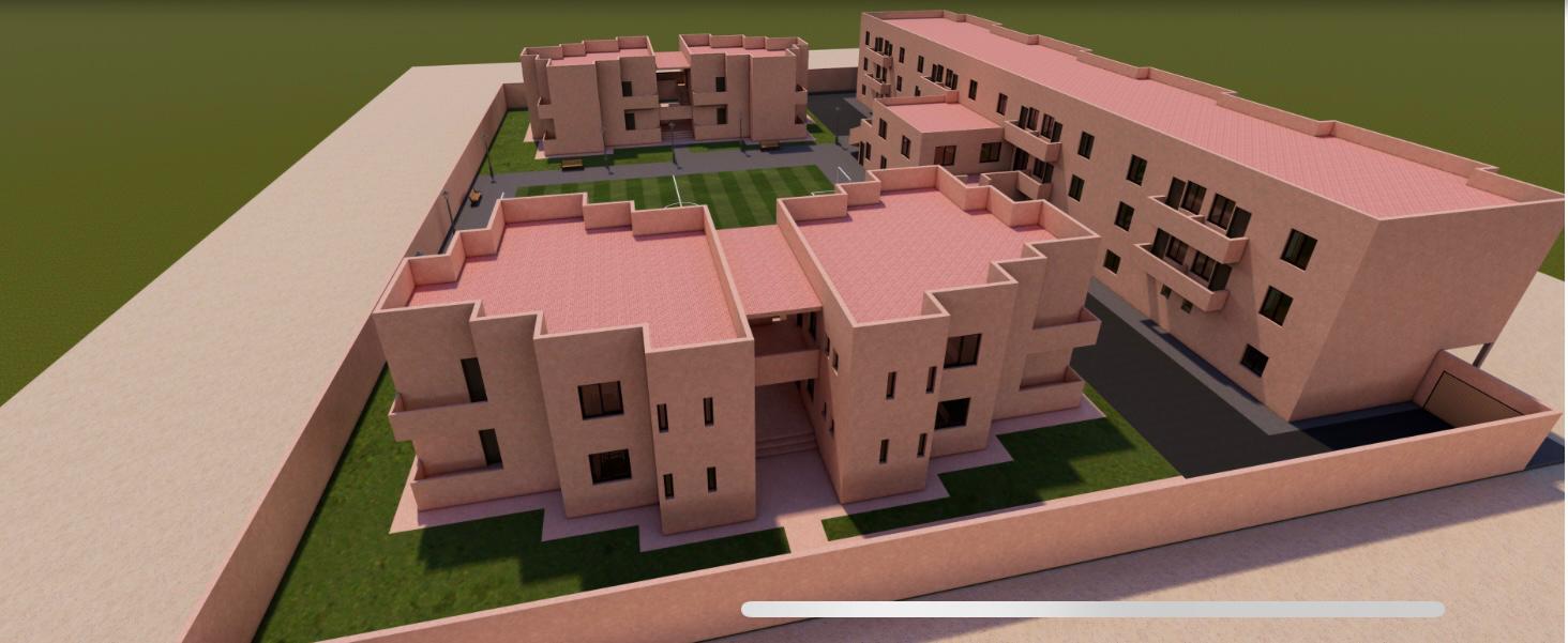 Impressie van het ontwerp van het weeshuis, aanzicht 4